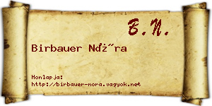 Birbauer Nóra névjegykártya