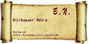 Birbauer Nóra névjegykártya