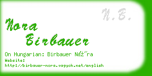 nora birbauer business card